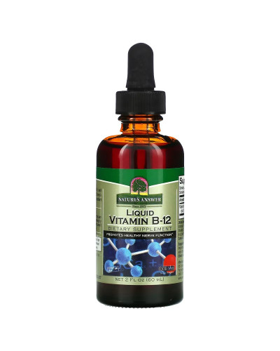 Вітамін B12 у краплях, 1000 мкг, Liquid Vitamin B12, Nature's Answer, 60 мл