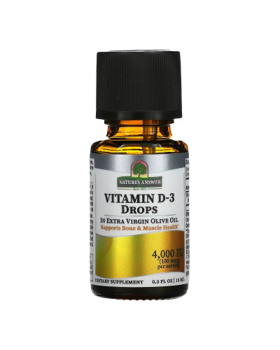 Вітамін D3 у краплях, 4000 МО, Vitamin D-3 Drops, Nature's Answer, 15 мл