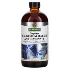 Магний малат и глицинат, 200 мг, вкус мандарина, Liquid Magnesium Malate and Glycinate, Nature's Answer, 480 мл