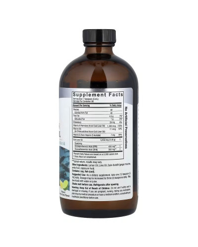 Жир Печінки Дикої Норвезької Тріски, смак лимон-лайм, Liquid Norwegian Cod Liver Oil, Nature's Answer, 480 мл