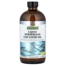 Жир Печень Дикой Норвежской Трески, вкус лимон-лайм, Liquid Norwegian Cod Liver Oil, Nature's Answer, 480 мл