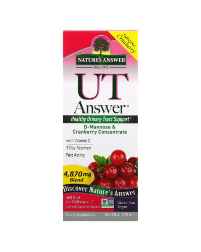D-манноза з журавлиною, 4870 мг, D-Mannose & Cranberry Concentrate, Nature's Answer, 120 мл
