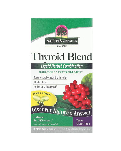 Смесь для щитовидной железы, Thyroid Blend, Nature's Answer, 90 вегетарианских капсул