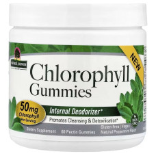 Хлорофилл, вкус мяты, Chlorophyll Gummies, Nature's Answer, 60 жевательных конфет