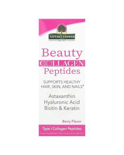 Коллагеновые пептиды красоты, вкус ягод, Beauty Collagen Peptides, Nature's Answer, 240 мл