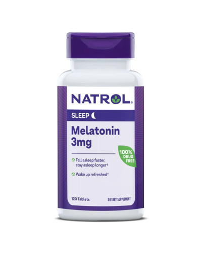 Мелатонін, 3 мг, Melatonin, Natrol, 120 таблеток Мелатонін, 3 мг, Melatonin, Natrol, 120 таблеток