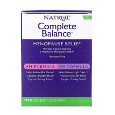 Полный Комплекс для Облегчение Менопаузы, Complete Balance, Menopause Relief, Natrol, две баночки по 30 капсул в каждой
