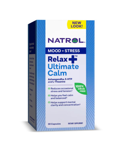 Глибокий спокій та врівноваженість, Relax+, Ultimate Calm, Natrol, 30 капсул Глибокий спокій та врівноваженість, Relax+, Ultimate Calm, Natrol, 30 капсул