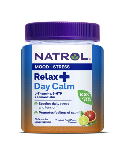 Розслаблення та спокій, смак фруктів, Relax+, Day Calm, Natrol, 60 жувальних цукерок Розслаблення та спокій, смак фруктів, Relax+, Day Calm, Natrol, 60 жувальних цукерок