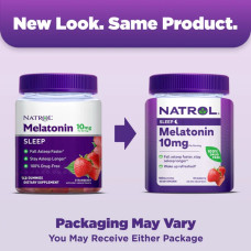 Мелатонин, 10 мг, вкус клубники, Melatonin, Natrol, 140 жевательных конфет