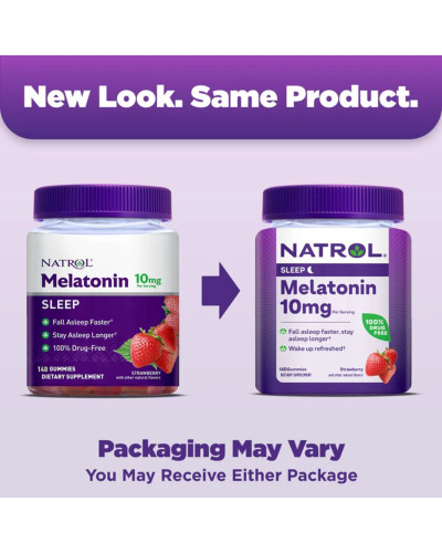 Мелатонін, 10 мг, смак полуниці, Melatonin, Natrol, 140 жувальних конфет