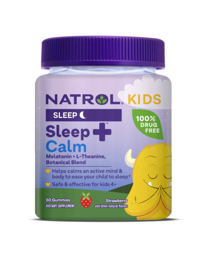 УЦІНКА Здоровий сон дитини, смак клубниці, Kids, Sleep + Calm, Ages 4 + Up, Natrol, 60 жувальних конфет (вм'ятина)