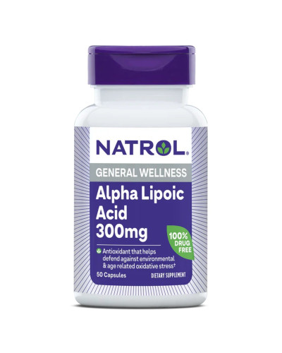 Альфа-ліпоєва кислота, 300 мг, Alpha-Lipoic Acid, Natrol, 50 капсул Альфа-ліпоєва кислота, 300 мг, Alpha-Lipoic Acid, Natrol, 50 капсул