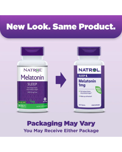Мелатонін, 1 мг, Melatonin, Natrol, 90 таблеток