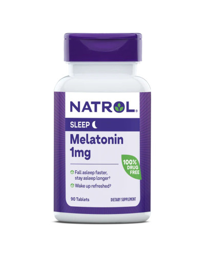 Мелатонін, 1 мг, Melatonin, Natrol, 90 таблеток