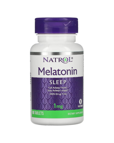 Мелатонін, 1 мг, Melatonin, Natrol, 90 таблеток