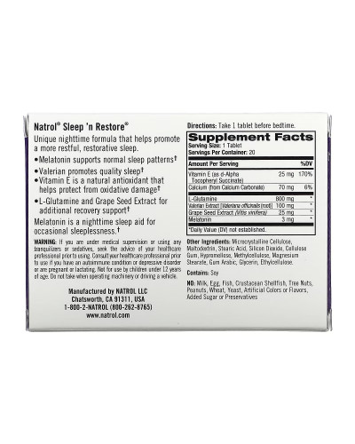 Відновлення сну, Sleep'n Restore, Natrol, 20 таблеток Відновлення сну, Sleep'n Restore, Natrol, 20 таблеток