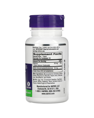 Дегідроепіандростерон, 25 мг, DHEA, Natrol, 90 таблеток