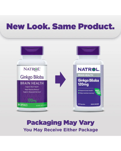 Гинкго Билоба, 120 мг, Ginkgo Biloba, Natrol, 60 капсул