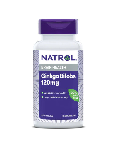 Гинкго Билоба, 120 мг, Ginkgo Biloba, Natrol, 60 капсул