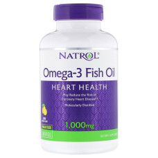 Омега-3 Рыбий жир, 1000 мг, Omega-3 Fish Oil, Natrol, 60 желатиновых капсул
