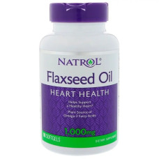 Льняное масло, 1000 мг, Flaxseed Oil, Natrol, 90 гелевых капсул