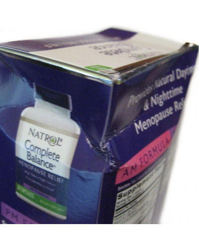 УЦІНКА Повний комплекс для полегшення Менопаузі, Complete Balance, Menopause Relief, Natrol, дві баночки по 30 капсул у шкірній (м'ята коробка)