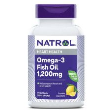 Омега-3 Рыбий жир, 1200 мг, Omega-3 Fish Oil, Natrol, 60 желатиновых капсул