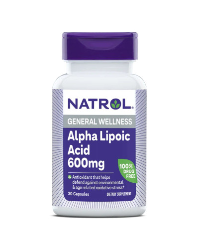 Альфа-ліпоєва кислота, 600 мг, Alpha-Lipoic Acid, Natrol, 30 капсул