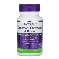 Корица, Хром и Биотин, Natrol, 60 таблеток