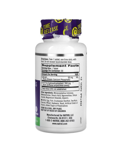5-HTP (Гидрокситриптофан) медленного высвобождения, 200мг, 5-HTP, Natrol, 30 таблеток