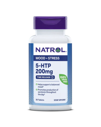 5-HTP (Гидрокситриптофан) медленного высвобождения, 200мг, 5-HTP, Natrol, 30 таблеток
