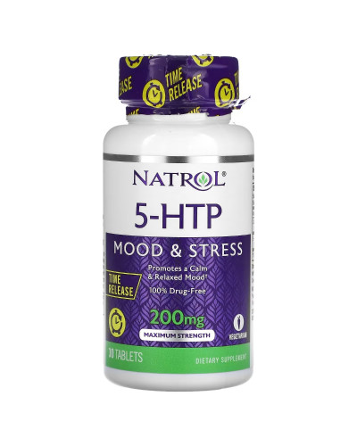5-HTP (Гидрокситриптофан) медленного высвобождения, 200мг, 5-HTP, Natrol, 30 таблеток