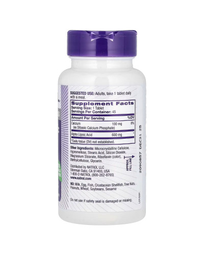 Альфа-ліпоєва кислота повільного вивільнення, 600 мг, Alpha Lipoic Acid, Time Release, Natrol, 45 таблеток Альфа-ліпоєва кислота повільного вивільнення, 600 мг, Alpha Lipoic Acid, Time Release, Natrol, 45 таблеток