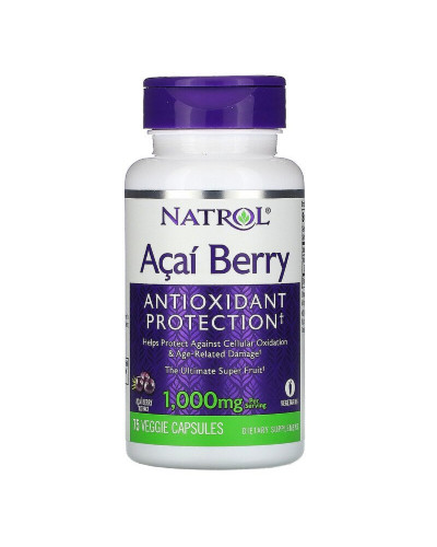 Ягоды Асаи, 1000 мг, Natrol, 75 вегетарианских капсул