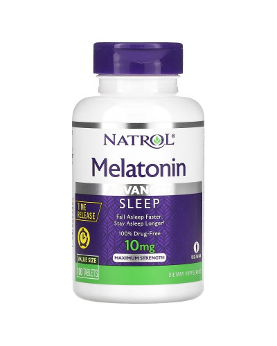 Мелатонин с замедленным высвобождением, 10 мг, Melatonin, Time Release, Natrol, 100 таблеток