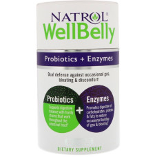 Пробиотики + Ферменты, WellBelly, Natrol, 30 капсул