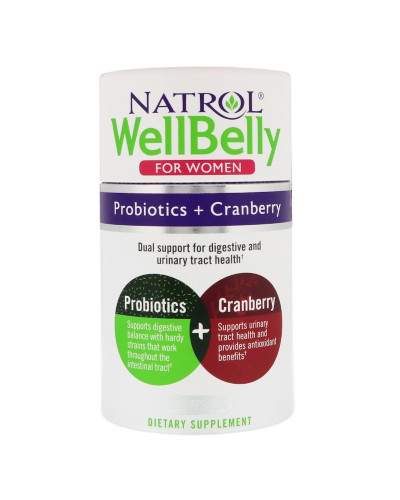 Пробіотики + Клюква, Для Жінок, WellBelly, Natrol, 30 капсул