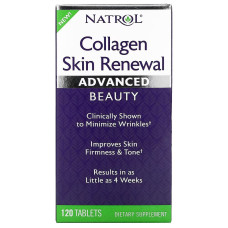 Коллаген для восстановления кожи, Collagen Skin Renewal, Natrol, 120 таблеток