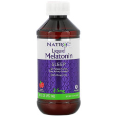 Мелатонин жидкий, 2,5 мг, вкус ягод, Liquid Melatonin, Natrol, 237 мл