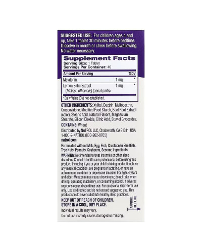 Мелатонін для дітей 4+, смак полуниці, Kids, Melatonin, Natrol, 40 таблеток