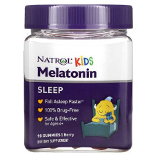 УЦЕНКА Мелатонин для детей от 4 лет, 1 мг, вкус ягод, Melatonin, Ages 4+, Natrol, 90 жевательных конфет (вмятина)
