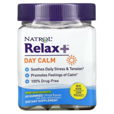 Расслабление и спокойствие, Relax+, вкус фруктов, Day Calm, Natrol, 60 жевательных конфет