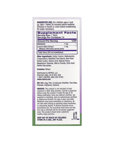 Мелатонін для дітей 4+, смак полуниці, Kids, Melatonin, Natrol, 30 таблеток
