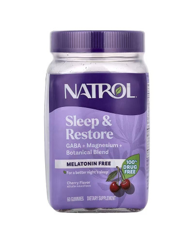 Здоровий сон та відновлення, без мелатоніну, смак вишні, Sleep & Restore, Natrol, 60 жувальних цукерок