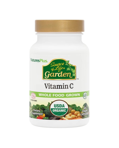 Вітамін С органічний, VITAMIN C, 500 мг, Natures Plus, 60 Вегетаріанських Капсул