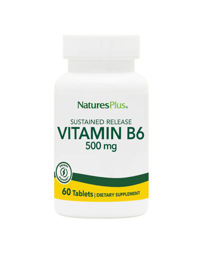 Вітамін В6 Повільного Вивільнення, 500 мг, Natures Plus, 60 таблеток