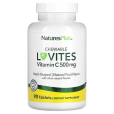 Витамин C, Vitamin C Lovites, 500 мг, Natures Plus, 90 жевательных таблеток