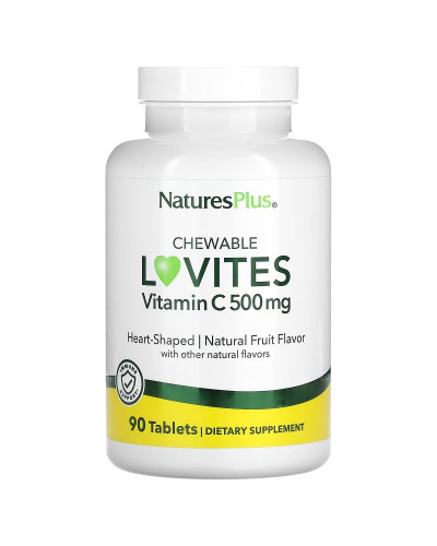 Вітамін C, Vitamin C Lovites, 500 мг, Natures Plus, 90 жувальних таблеток