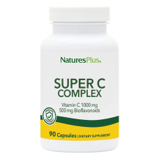 Супер Комплекс Витамина С 1000 мг, Биофлавоноиды 500 мг, Super C Complex, Natures Plus, 90 капсул